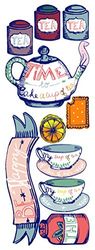 PLAGE 152540 Sticker mural - Tea for two, 1 planche, 24 x 68 cm