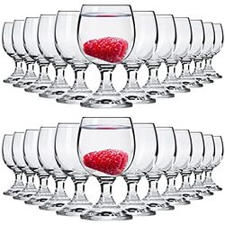 Alcohol Cage® Set de 24 verres élégants de 40 ml 4cl pour shots de Vodka Tequila Liqueur avec pieds en verre résistant au lave-vaisselle Verre à Shot Party Stamperl Set Pinneken verres à boisson, 4x6