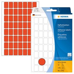 Herma 2342 - Etiquetas multiuso, 12x18 mm, papel mate, 1792 unidades, color rojo