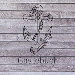 Gästebuch Ferienhaus Anker maritim Urlaub am Meer Strand Ostsee Nordsee Holz Vintage Retro: zum Ausfüllen für Ferienwohnung, Hotel, Bed and Breakfast, AirBnB, Urlaubsgäste