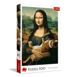 Trefl TR37294 Mona Lisa and a Cat 500 Pieces, Premium Quality, for Adults and Children from 10 Years Puzzle, Coloured