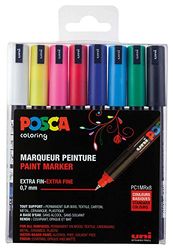 POSCA 181708 - Pennarelli POSCA con punta calibrata, set da 8, colori base
