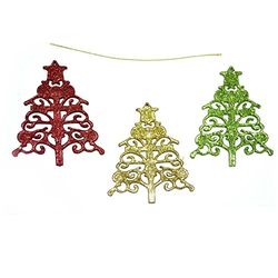 Geschenken 4 Alle gelegenheden Beperkte SHATCHI-515 3 Stks Glitter gescheurd Kerstboom Kerstmis Party Opknoping Ornament Decor, Multi