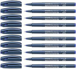 Schneider Topball 857 Ink Roller Pen with Solid Metal Tip 0.6 mm Blue Pack of 10