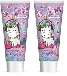 Naturaverde | Kids - Be a Unicorn - Dentifricio alla Fragola per Bambini, Dentifricio Bambini con Formula Delicata, Dentifricio Unicorn, 75ml (Confezione da 2)