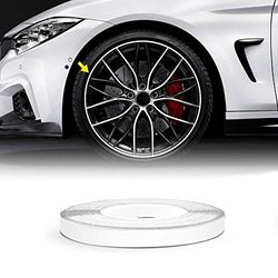 4R Quattroerre.it 10340 Wheel Trim tiras adesivas refletoras com aplicador para jantes de carro, brancas, 7 mm x 6 mt