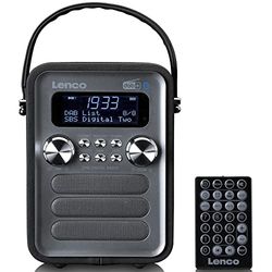LENCO PDR-051BKSI - Radio portátil Dab+ FM con Bluetooth® y Entrada AUX, batería Recargable - Negra