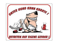 Nobby Panneau d'avertissement Unser Hund Kann Karate Jaune 12 x 3,5 cm