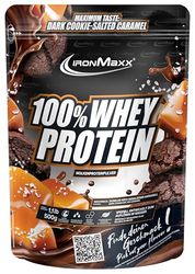 IronMaxx 100% Whey Protein Polvo - Dark Cookie Salted Caramel 500g Bolsa | Proteína de suero de leche reducida en azúcar y soluble en agua | Disponible en muchos sabores diferentes