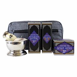 HEY JOE - Shaving Survival Kit Deluxe PRO | Pack di rasatura tra cui: olio pre-rasato, crema da barba, dopobarba, pennello da barba, ciotola e borsa regalo