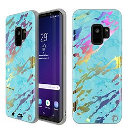 PunkCase Galaxy S9 Case, [Marble Series] Protective Full Body Cover W/Drop Protection & Non Slip Grip for Samsung Galaxy S9 (Teal Onyx)