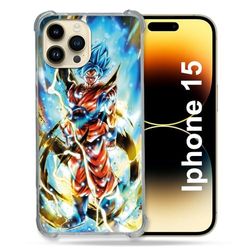 Cokitec Förstärkt fodral för Iphone 15 (6.1) Manga Dragon Ball Sangoku vit