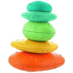 Chicco Piedras Apilables ECO+, Juego para Apilar con 5 Piedras, Formas y Tamaños, Plástico Reciclado, Juego de Construcción, Juguetes Educativos para Bebés, Niños, 6 Meses-3 Años