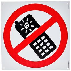 Viking Signs P910 Prohibition: No camera phones Sign - 300x300mm - S30, Red/White