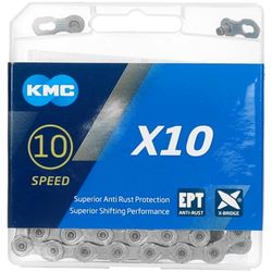 KMC Chaîne Ept X10 Mixte, Gris, 114 Links