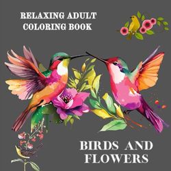 RELAXING ADULT COLOURING BOOK: BIRDS AND FLOWERS: 100+ PAGES OF RELAXING FUN, FLOWER PATTERNS, BOUQUETS,BIRDS, BUTTERFLIES, BUMBLE BEES CLOUDS, RAIN DROPS AND MORE...