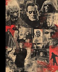 HALLOWEEN SERIES: VINTAGE HORROR COLLAGE: Composition Notebook Journal Scary Fall Paperback 130 Pages 7.5x9.25