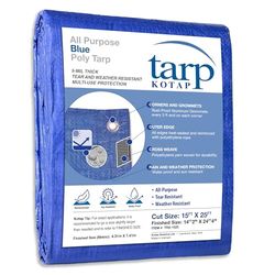 Kotap Bâche de protection/couverture multi-usage en polyéthylène (PE), bleu, 4,6 x 7,6 m