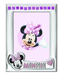 VALENTI & CO. Disney Baby Minnie Mouse fotolijst voor baby's, zilver, personaliseerbaar met de naam van het meisje eenvoudig en alles inclusief, meerkleurig