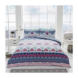 GC GAVENO CAVAILIA Premium Geometric Duvet Cover Double, Triangle Bedding Set, Washable Quilt Bed Covers, Bright