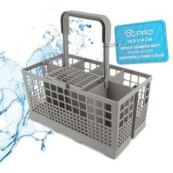 DL-pro Cesta universal para cubiertos para lavavajillas, 24,5 x 14 cm, se adapta perfectamente a muchos lavavajillas para Bosch Siemens Neff 93046 621320 AEG Gorenje Privileg y otras marcas