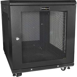 StarTech.com Armadio Rack 19" 12U su Ruote a 4 Montanti, Server Rack a Profondità Regolabile con Ripiano da 1U e Serratura