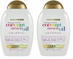 OGX Coconut Miracle Oil Shampoo for Damaged Hair, 385ml (Pack of 2)