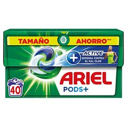 Ariel All-in-One Detergente Lavadora Liquido en Capsulas/Pastillas, 40 Lavados, Jabon Limpieza Profunda, Mas Defensa Activa Contra el Olor