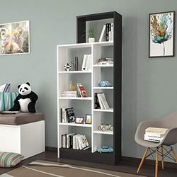 Homemania boekenkast Zerre modern 75,4 x 22 x 170,8 cm Nero, Bianco