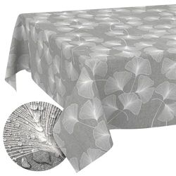 Tyg bordsduk bordslinne textilduk bomull polyestertyg tvättbar lättvårdad, i rund oval kantig maskros 100 x 140 cm skäregg