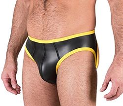 665 Medium Yellow Neoprene Open for Now Sport Jock Brief