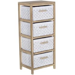CAJONERA MADERA C/4 CAJONES TELA, MADERA PAULOWNIA_40X30X94CM CAJONES:36X28X19CM