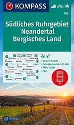 KOMPASS Wanderkarte 756 Südliches Ruhrgebiet, Neandertal, Bergisches Land 1:50.000: 4in1 Wanderkarte, mit Aktiv Guide und Detailkarten inklusive Karte ... in der KOMPASS-App. Fahrradfahren. Reiten.