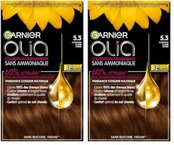 Garnier Coloration Permanente - Sans Ammoniaque - Aux Huiles Naturelles de Fleurs - Châtain clair doré (5.3) - Olia (Lot de 2)