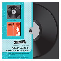 MCS 1 Format Frame-moldura carregamento frontal para exibição de discos de vinil, 12,5 x 12,5 polegadas, preto, 12,5 x 12,5