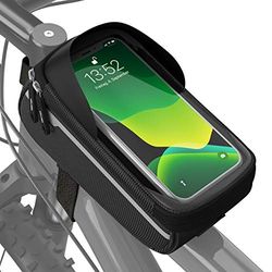 Velmia Sacoche vélo de Haute qualité - Support de téléphone Portable pour vélo idéal pour la Navigation - Accessoire vélo pour téléphone Portable Fonctionnel – Sacoche de Cadre vélo étanche