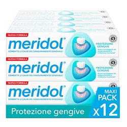 meridol Pasta do zębów ochrona dziąseł 12 opakowań po 75 ml | Zwalcza krwawienie i stany zapalne dziąseł * | Chroni przed nawrotami* | formuła podwójnego działania | efekt antybakteryjny *
