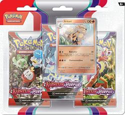 Pokémon - Verzamelkaartspel: 3-pack Karmesin & paars - Arkani (3 boosterpacks & 1 holografische promokaart)