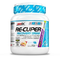 AMIX - BCAA con Glutamina - Re-Cuper Recovery Drink en Formato de 550 g - Ayuda a Regenerar las Fibras Musculares - Favorece la Rehidratación - Sabor a Frutas del Bosque
