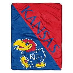 Northwest NCAA Kansas Jayhawks Unisex-Adult Micro Raschel Throw Blanket, 46" x 60", Halftone