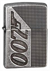 Zippo – Windproof Lighter, James Bond 007™, Deep Carve, Armor® Antique Silver, Refillable, In Gift Box