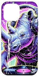 DJ Rhino Rhinoceros Funny Music Animal Lover Rave Vaporwave Case for iPhone 12 Pro Max