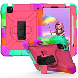 Funda para iPad Pro de 11 Pulgadas, generación 2020/2019, iPad 10.9/11 con Funda para iPad Pro de 11 Pulgadas, con Soporte Giratorio de 360° y Correa de Mano