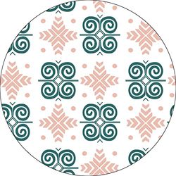 Bonateks, Runt digitalt tryckt musmatta, halkfri undersida, för kontor och hem, diameter: 22 cm