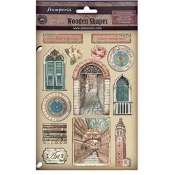 Stamperia Formes en bois colorées pour scrapbooking, albums, fabrication de cartes, bullet journaling et plus, LaserCut, imprimé pour des détails améliorés, parfait pour l'artisanat et le cadeau