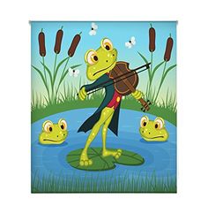 Blindecor Digitaal rolgordijn voor kinderen, kikker, 130 x 180 cm (W-I-20294)