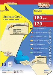 Cartes de visite decadry a bords lisses parchemin coin rond