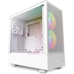 NZXT H5 Flow RGB Compact ATX Mid-Tower PC Gaming Case - Pannello frontale perforato ad alto flusso d'aria - Pannello laterale in vetro temperato - Gestione cavi - 2 ventole F140 RGB Core - Supporto