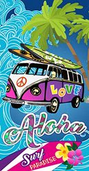 Miracle Home, Beach Towel, Polyester, Aloha, 95 X 175. Microfiber