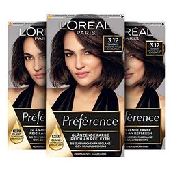 L'Oréal Paris Préférence 3.12 Intensive Cool Dark Brown Toronto Pack of 3 x 183 g